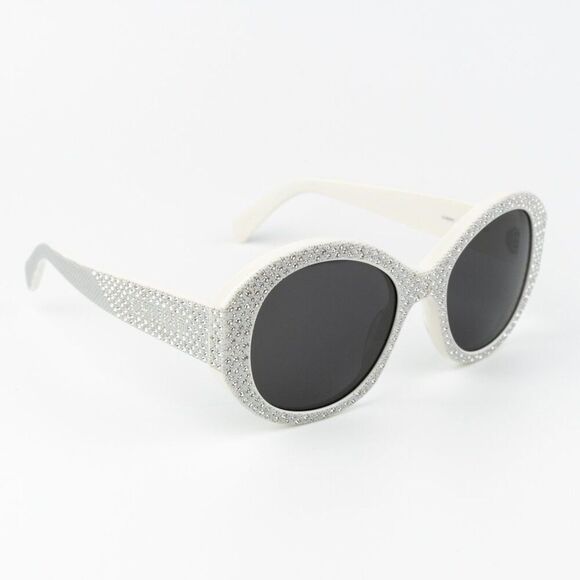 NEW Celine CL4240IS 25A ANIMATION Ivory Silver Studs Smoke Geometric Sunglasses main image 6